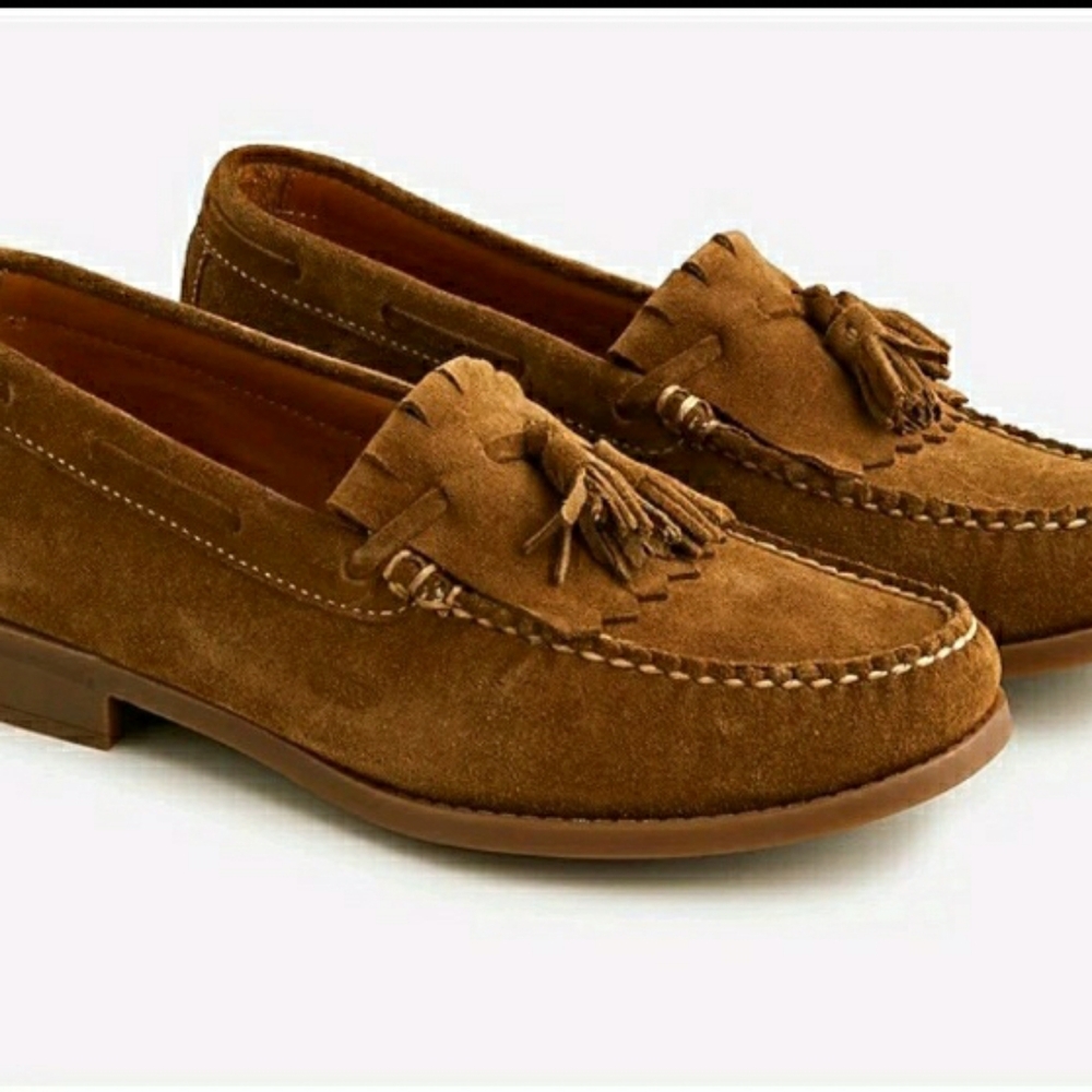 J. Crew Tan Suede Tassel Loafers